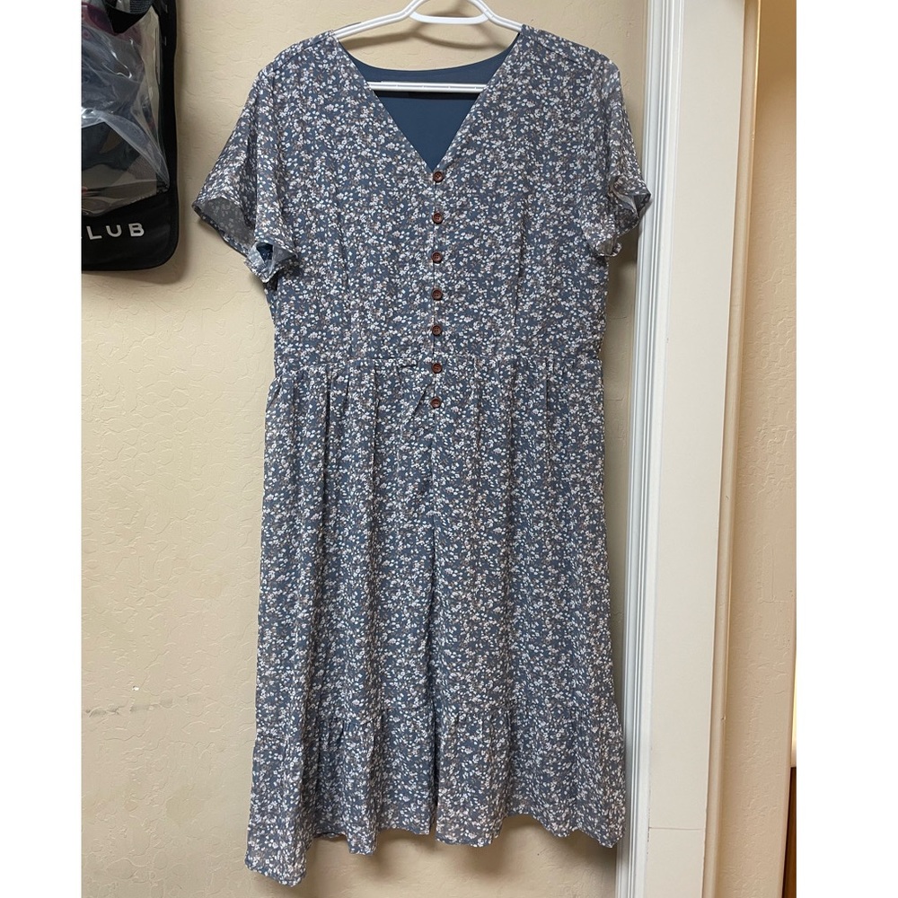 Modest blue dress